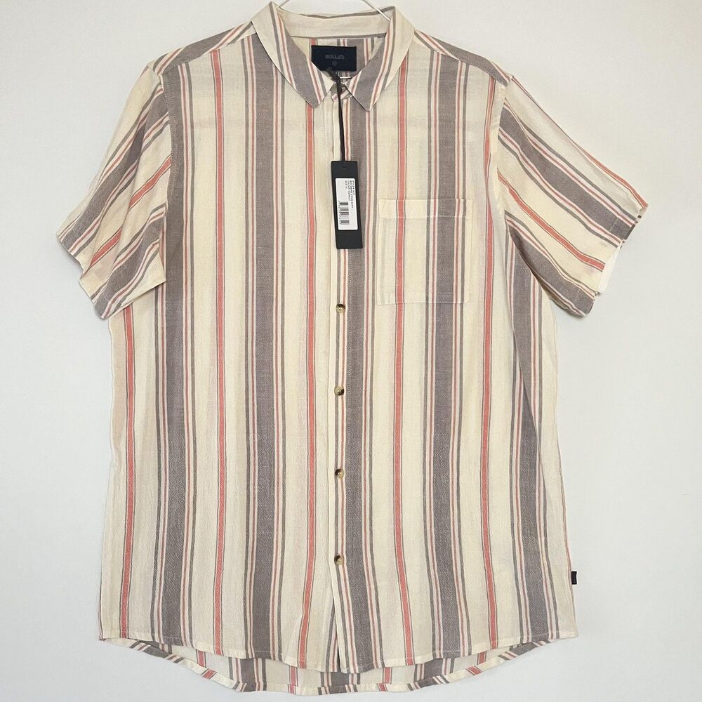 Rolla's Shirt Mens XL Multicolor Short Sleeve Button Up Rockabilly